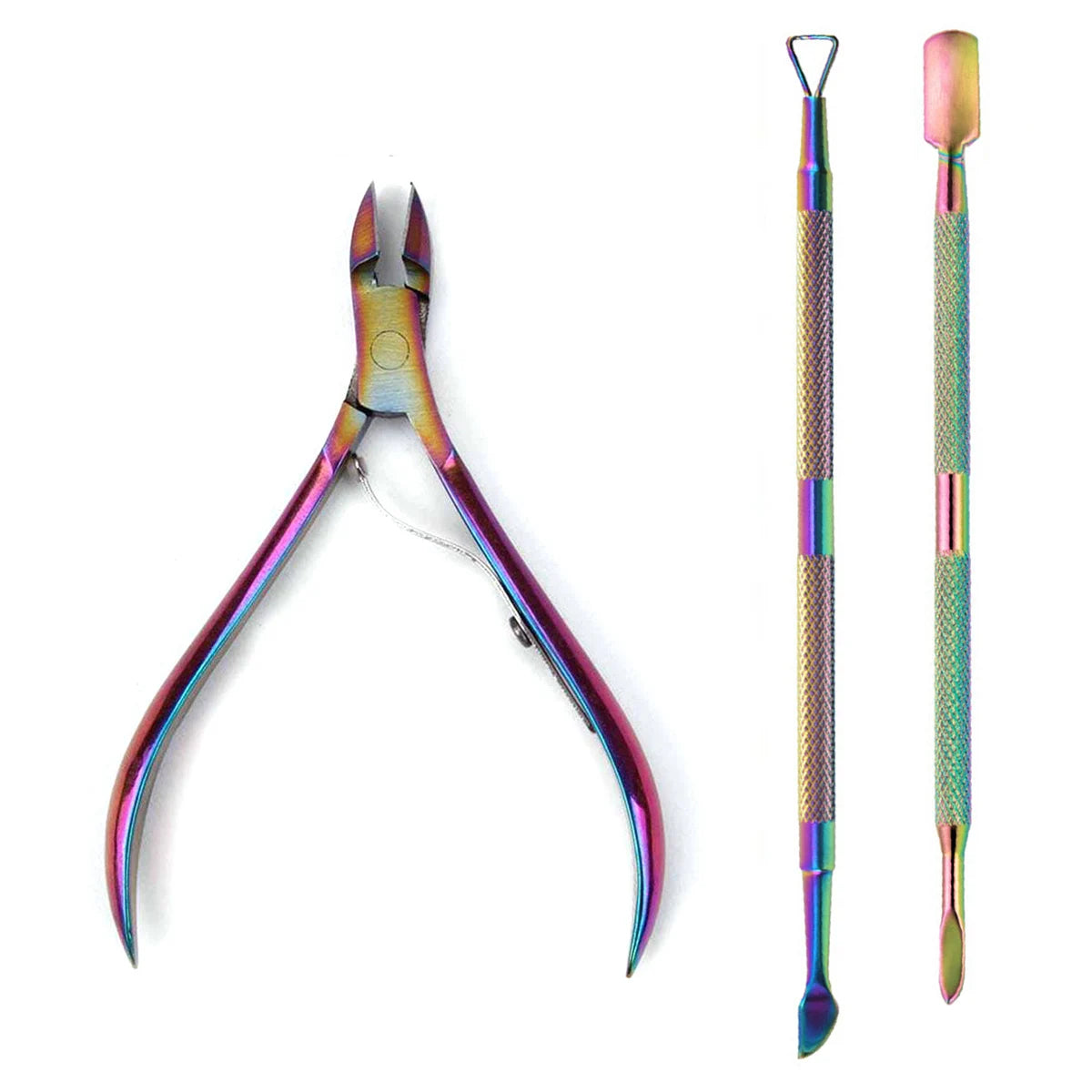 4 unids/set profesional cortador de uñas de acero inoxidable tijeras multifunción empujador de cutículas removedor cuidado de uñas Kits de manicura