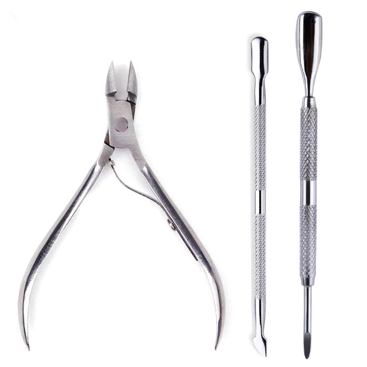 4 unids/set profesional cortador de uñas de acero inoxidable tijeras multifunción empujador de cutículas removedor cuidado de uñas Kits de manicura