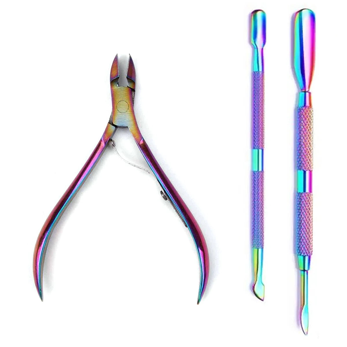 4 unids/set profesional cortador de uñas de acero inoxidable tijeras multifunción empujador de cutículas removedor cuidado de uñas Kits de manicura