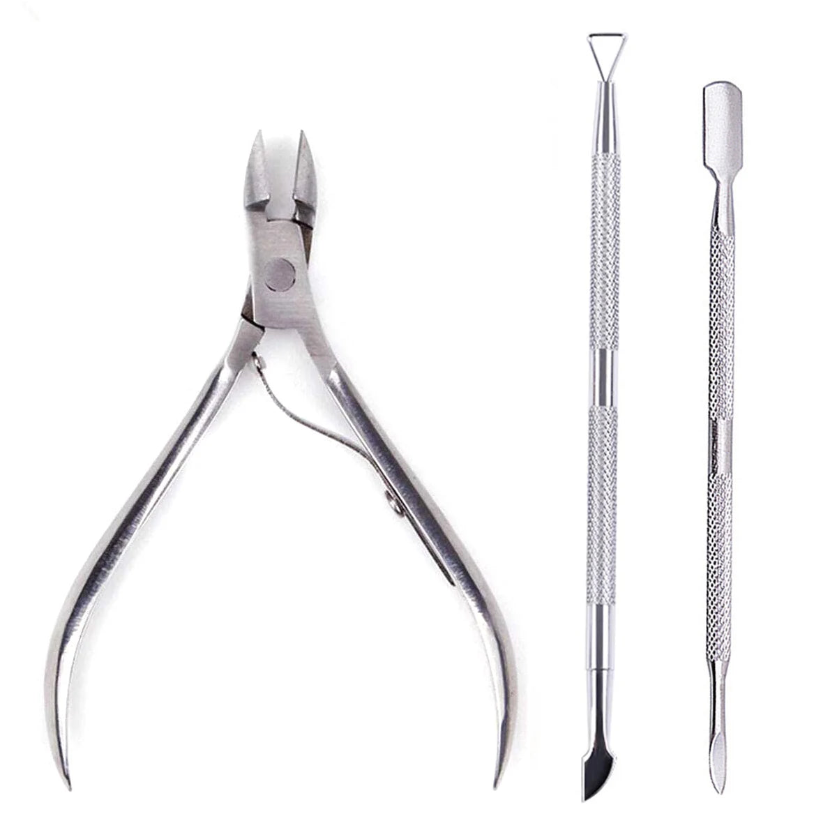 4 unids/set profesional cortador de uñas de acero inoxidable tijeras multifunción empujador de cutículas removedor cuidado de uñas Kits de manicura