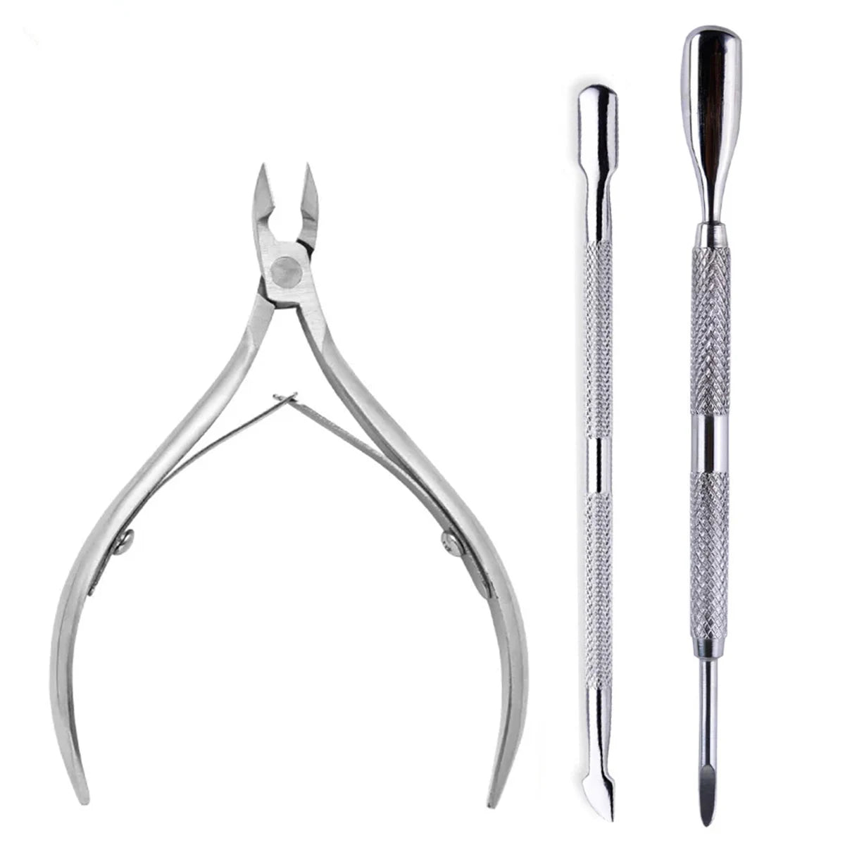 4 unids/set profesional cortador de uñas de acero inoxidable tijeras multifunción empujador de cutículas removedor cuidado de uñas Kits de manicura