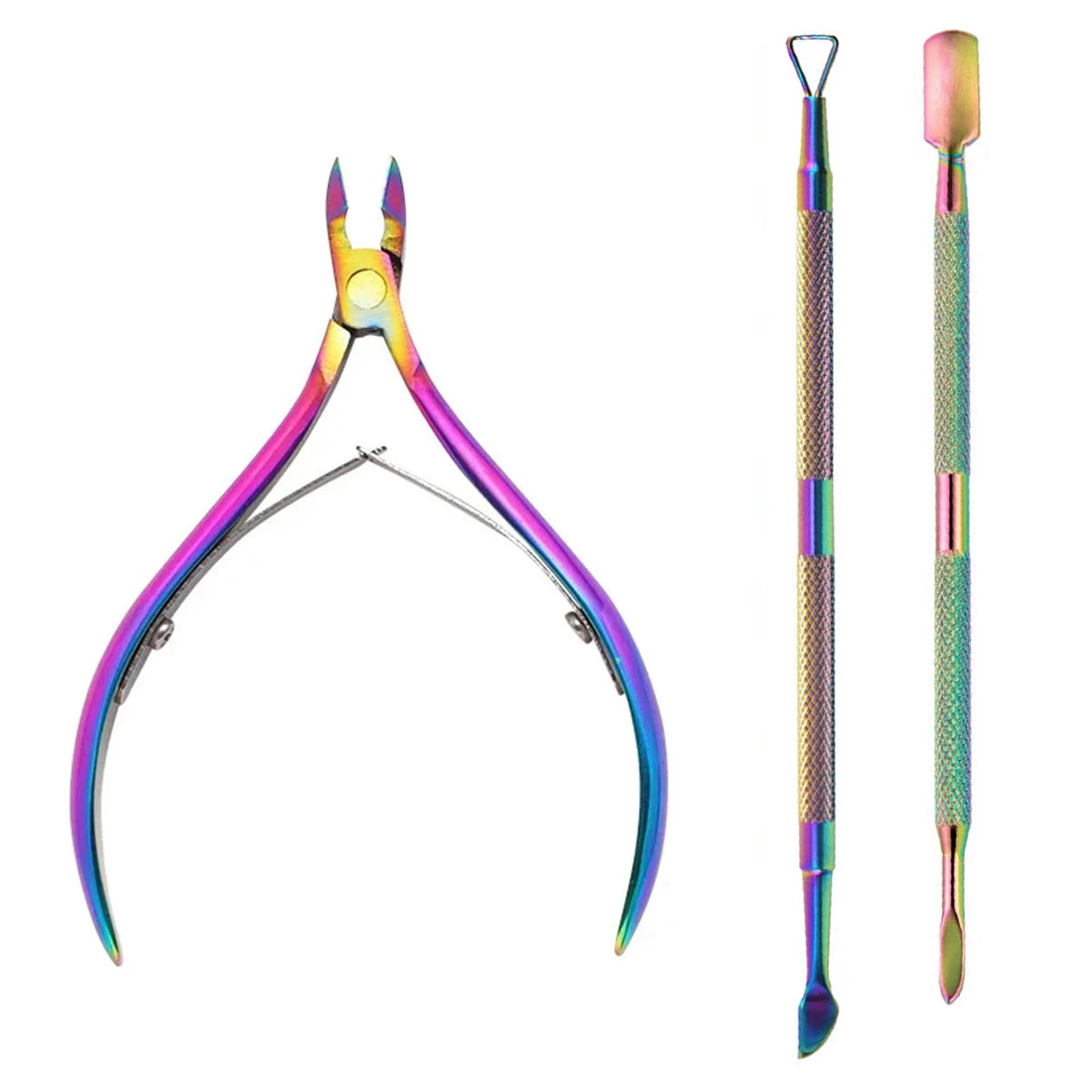 4 unids/set profesional cortador de uñas de acero inoxidable tijeras multifunción empujador de cutículas removedor cuidado de uñas Kits de manicura