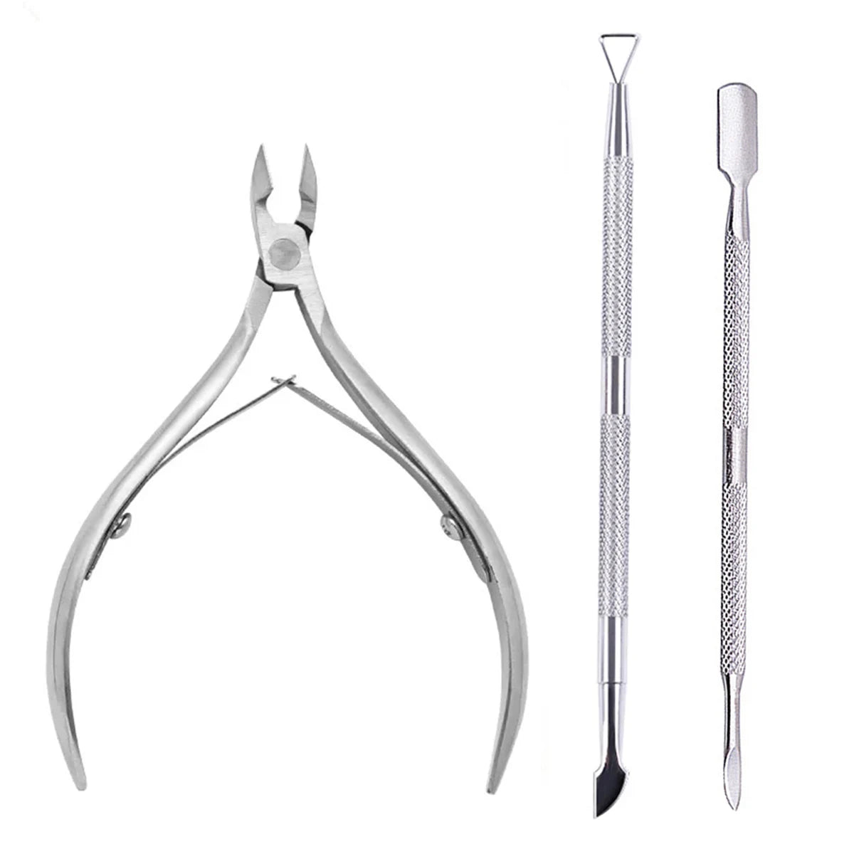 4 unids/set profesional cortador de uñas de acero inoxidable tijeras multifunción empujador de cutículas removedor cuidado de uñas Kits de manicura