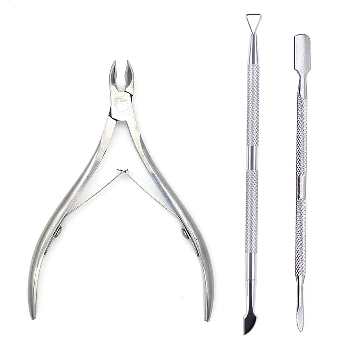 4 unids/set profesional cortador de uñas de acero inoxidable tijeras multifunción empujador de cutículas removedor cuidado de uñas Kits de manicura