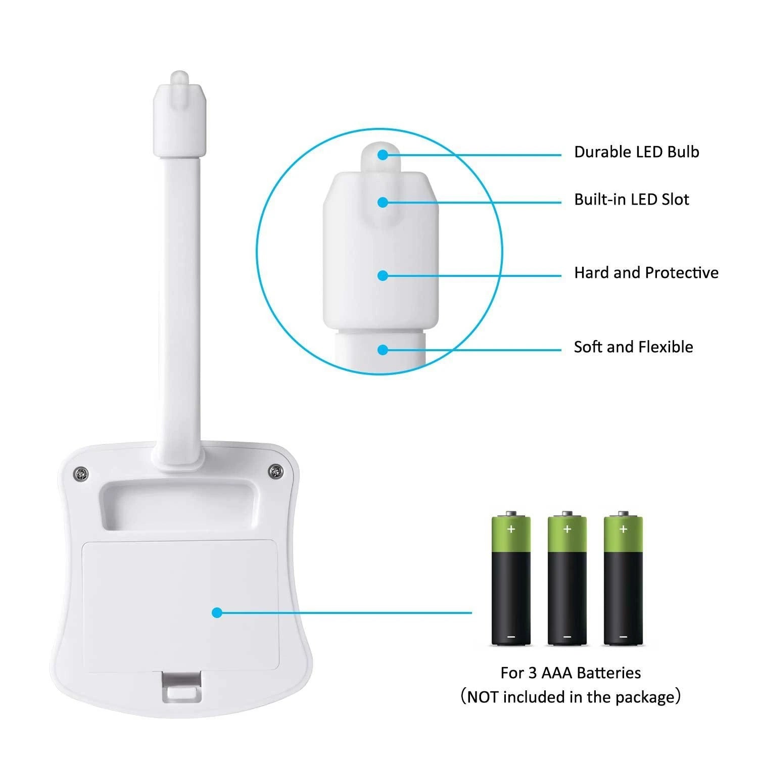Luz nocturna para inodoro con Sensor de movimiento automático, 16 colores, luz para asiento de inodoro, lámpara de baño impermeable con pilas