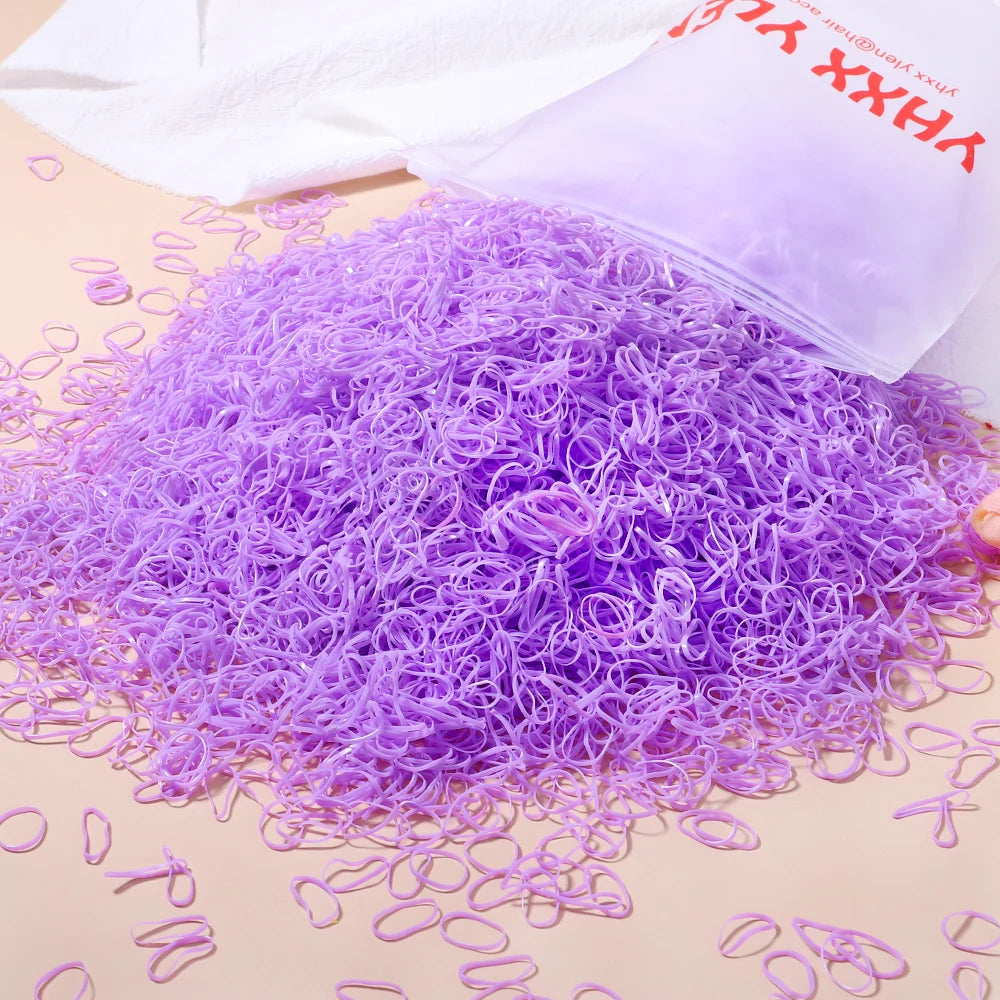 Banda de goma desechable de colores para niña, diadema para el pelo, coleteros, accesorios para el cabello, 500/1000/2000 piezas