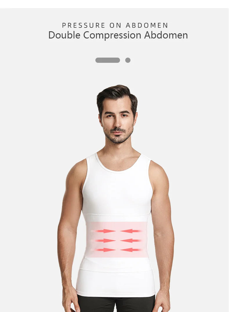 YBFDO-Chaleco de compresión adelgazante para hombre, camiseta interior sin costuras, entrenador de cintura, camiseta sin mangas, Control del vientre, ropa moldeadora para pérdida de peso