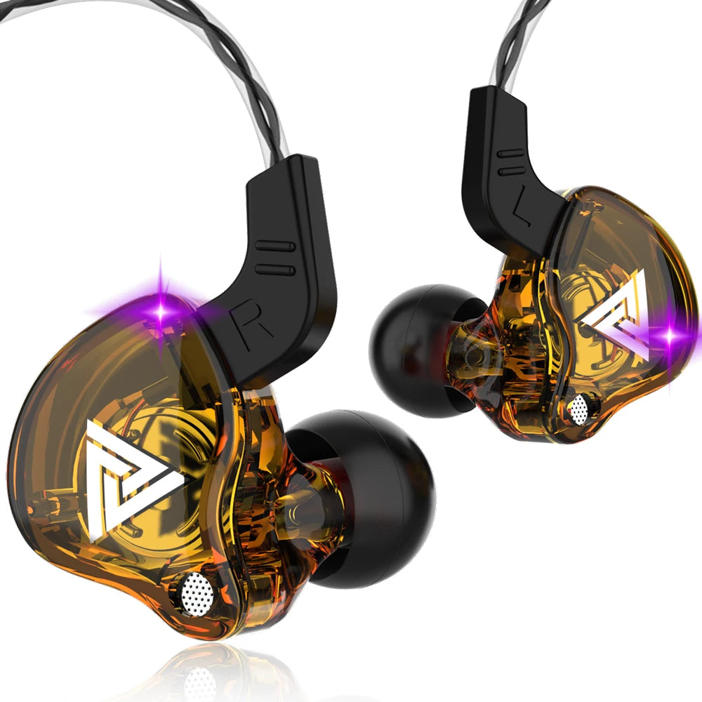 Original QKZ AK6 auriculares internos 6 unidad de controlador dinámico auriculares con micrófono estéreo deportes HIFI Subwoofer auriculares Monitor auriculares