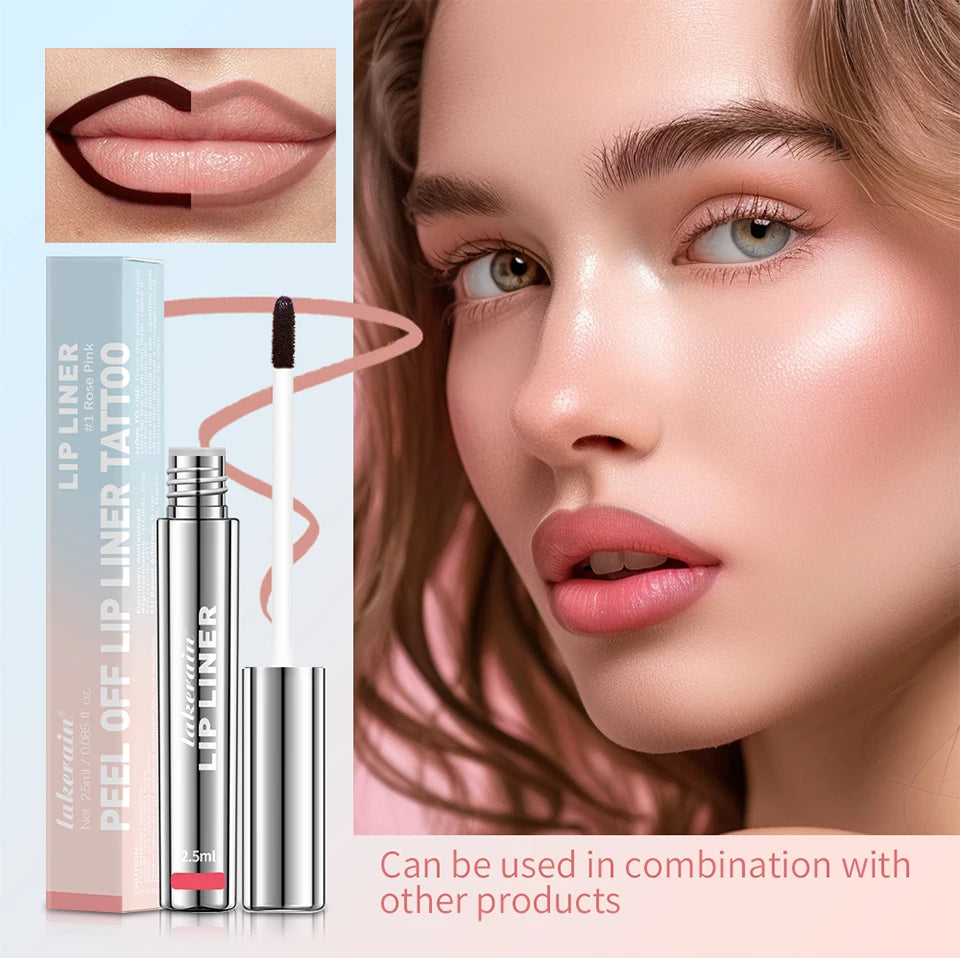 Delineador de labios impermeable, tatuaje, brillo de labios, tinte de labios mate de larga duración, contorno marrón, cosmético de manchas de labios