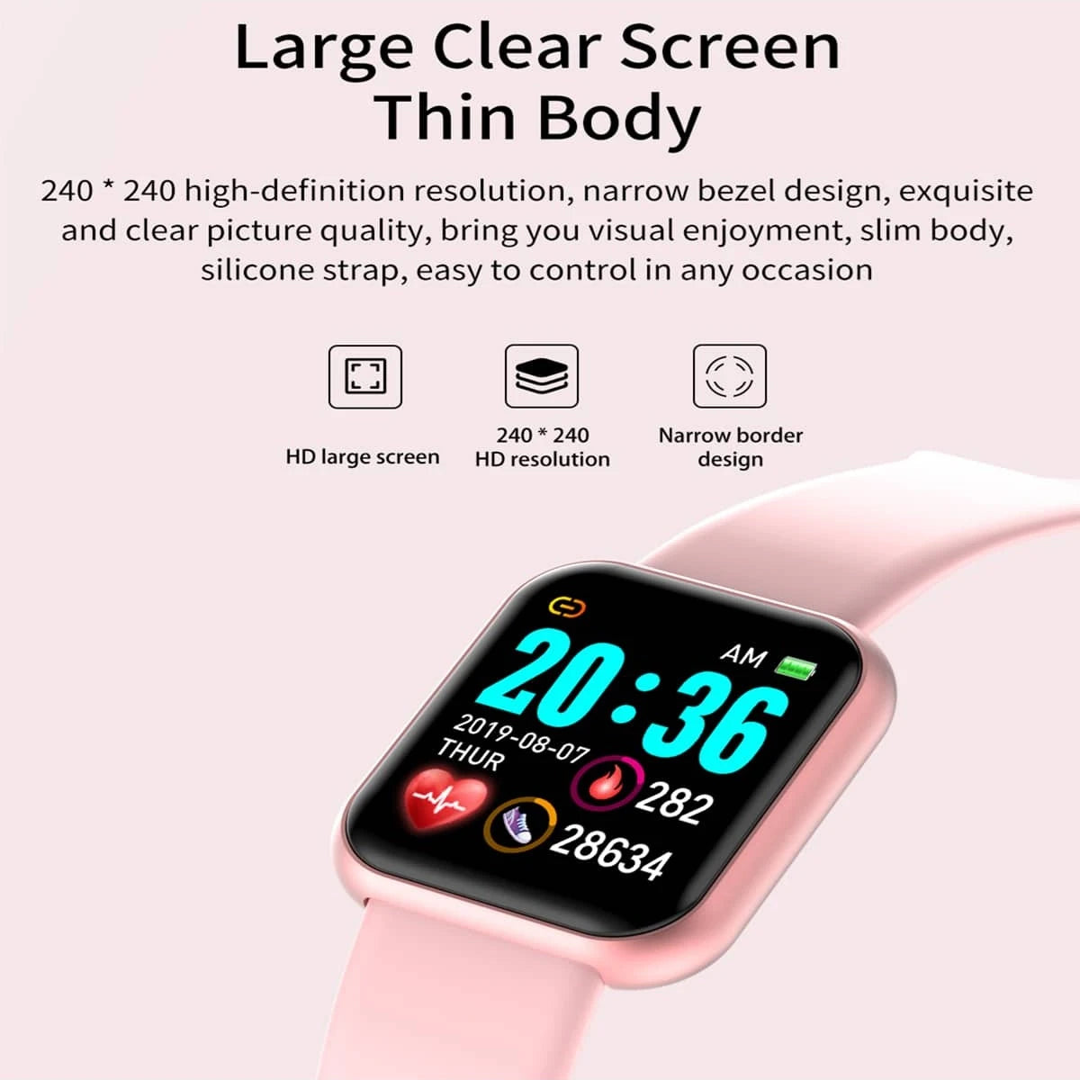 Reloj inteligente Y68 D20 para hombres, mujeres y niños, reloj inteligente con recordatorio de música, Control de calorías y distancia, rastreador de Fitness, relojes con alarma