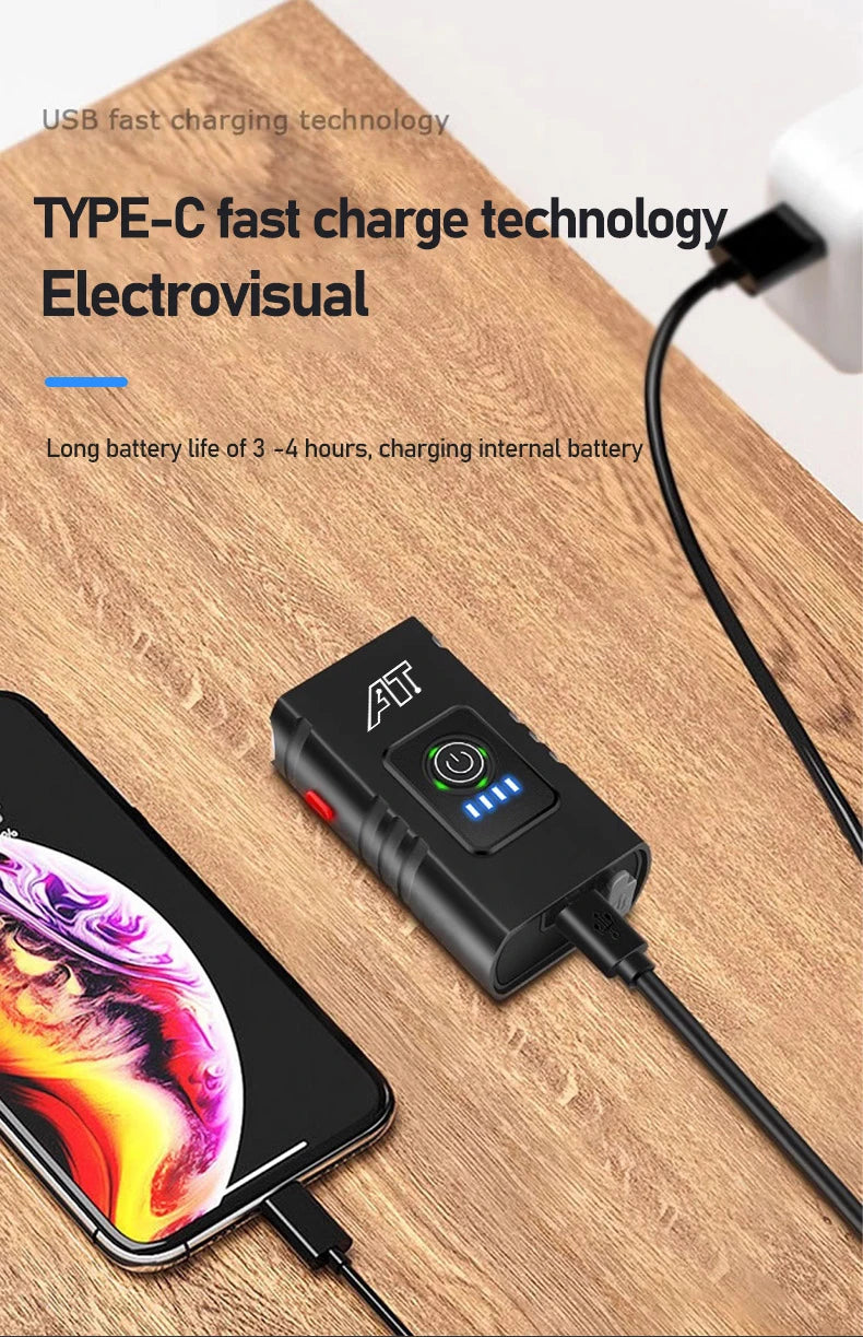 Luz delantera LED para bicicleta, faro recargable tipo C para bicicleta de montaña y carretera, fácil de instalar, accesorios para ciclismo