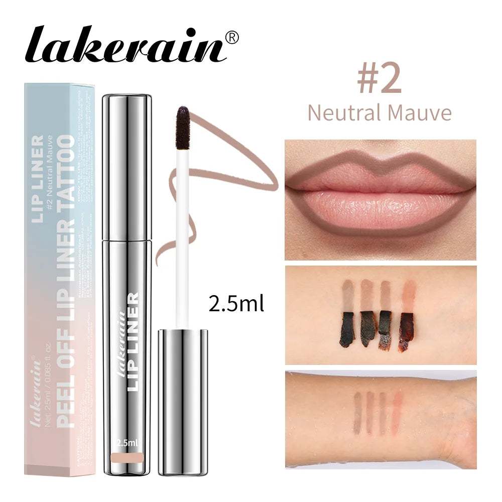Delineador de labios impermeable, tatuaje, brillo de labios, tinte de labios mate de larga duración, contorno marrón, cosmético de manchas de labios