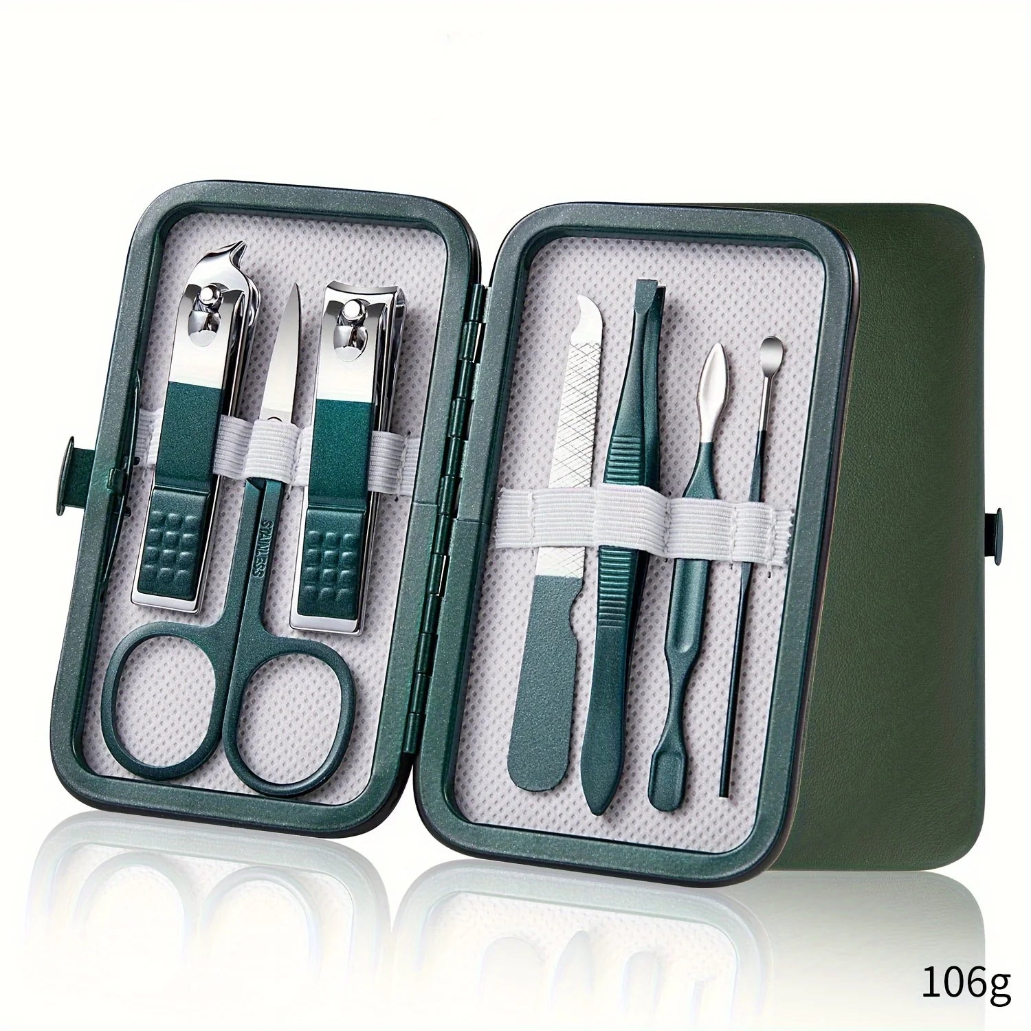 Kit profesional para el cuidado de las uñas, juego de manicura y pedicura de acero inoxidable, cortaúñas con estuche de viaje, 7/10/12/18 piezas