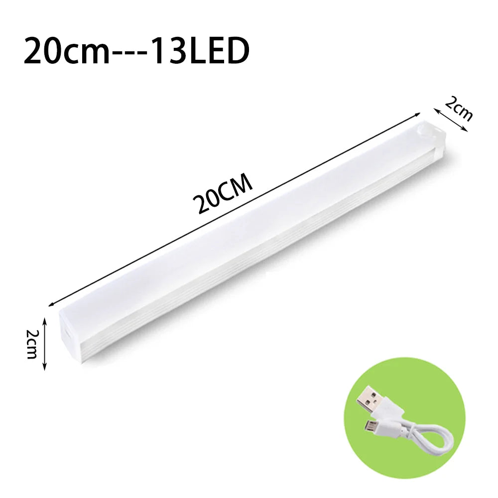 Luz LED con Sensor de movimiento, luz nocturna LED inalámbrica tipo C, luz recargable para armario, lámpara de armario, retroiluminación de escalera para cocina