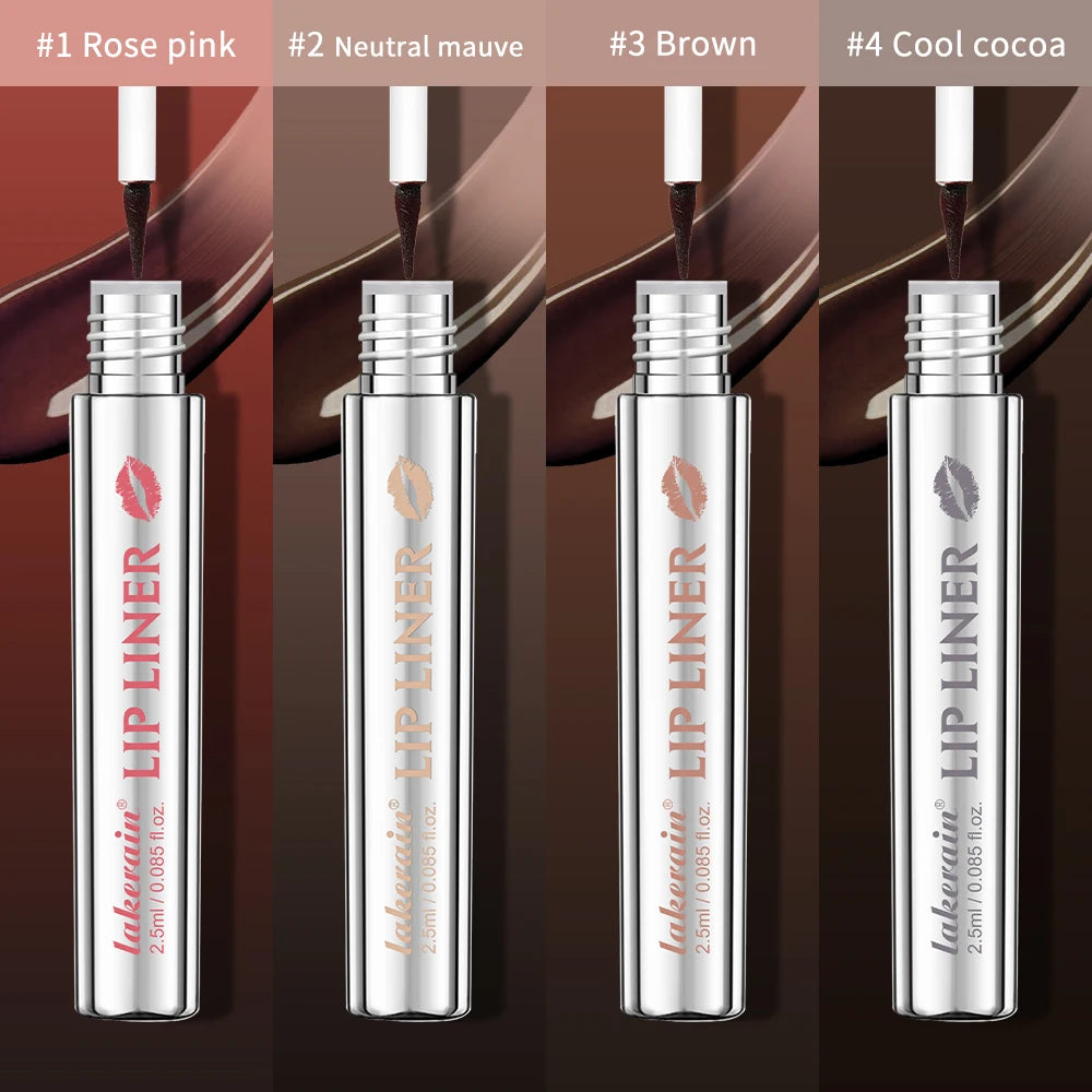 Delineador de labios impermeable, tatuaje, brillo de labios, tinte de labios mate de larga duración, contorno marrón, cosmético de manchas de labios