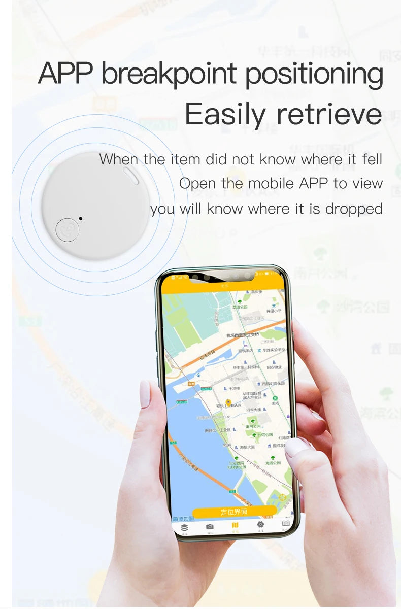 Mini localizador GPS con alarma antipérdida, llavero con etiqueta inteligente Compatible con Bluetooth, rastreador de llaves para perros, mascotas y niños
