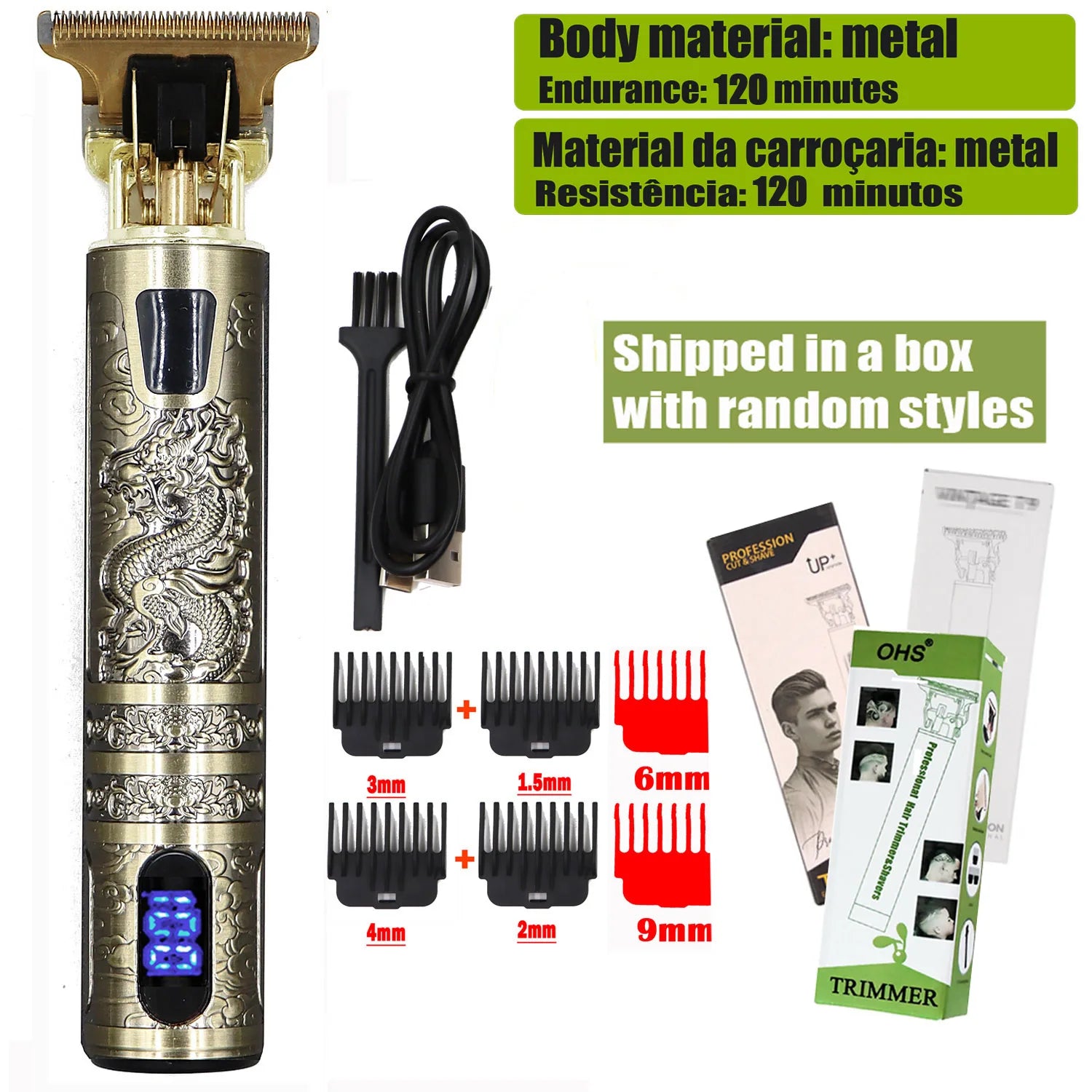 Cortadora de pelo T9, reparación de barba, afeitadora corporal, cortadora de pelo, máquina eléctrica para hombres, máquina de corte de pelo, afeitadora de peluquero de 0mm