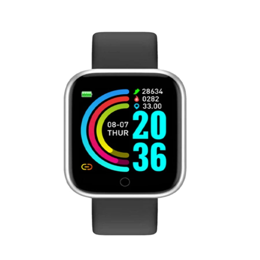 Reloj inteligente Y68 D20 para hombres, mujeres y niños, reloj inteligente con recordatorio de música, Control de calorías y distancia, rastreador de Fitness, relojes con alarma