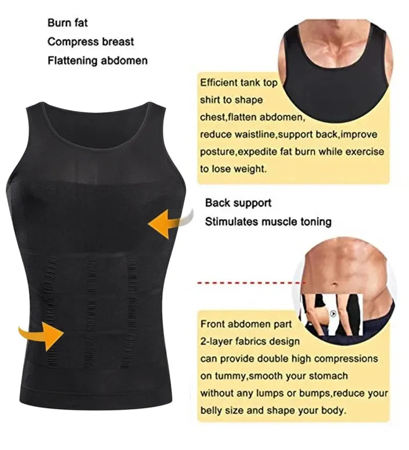 YBFDO-Chaleco de compresión adelgazante para hombre, camiseta interior sin costuras, entrenador de cintura, camiseta sin mangas, Control del vientre, ropa moldeadora para pérdida de peso