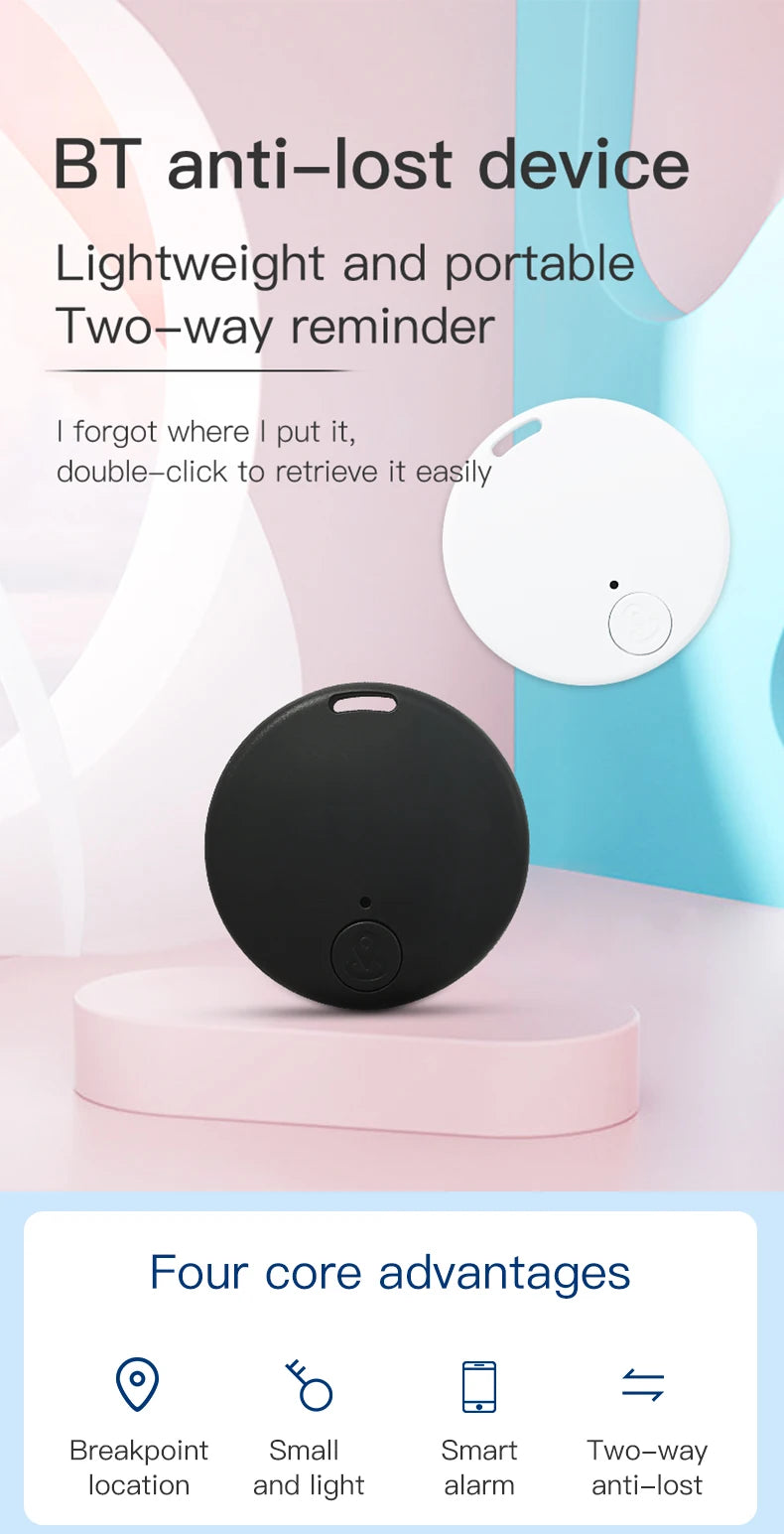 Mini localizador GPS con alarma antipérdida, llavero con etiqueta inteligente Compatible con Bluetooth, rastreador de llaves para perros, mascotas y niños