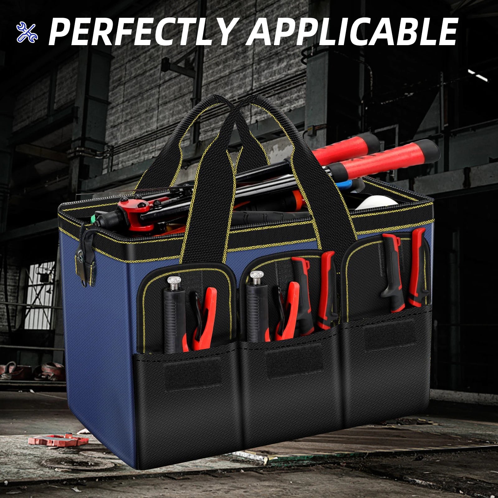 AIRAJ Bolsas de herramientas multifuncionales Bolsas de electricista de tela Oxford 1680D Bolsas de almacenamiento de alta capacidad impermeables y resistentes al desgaste