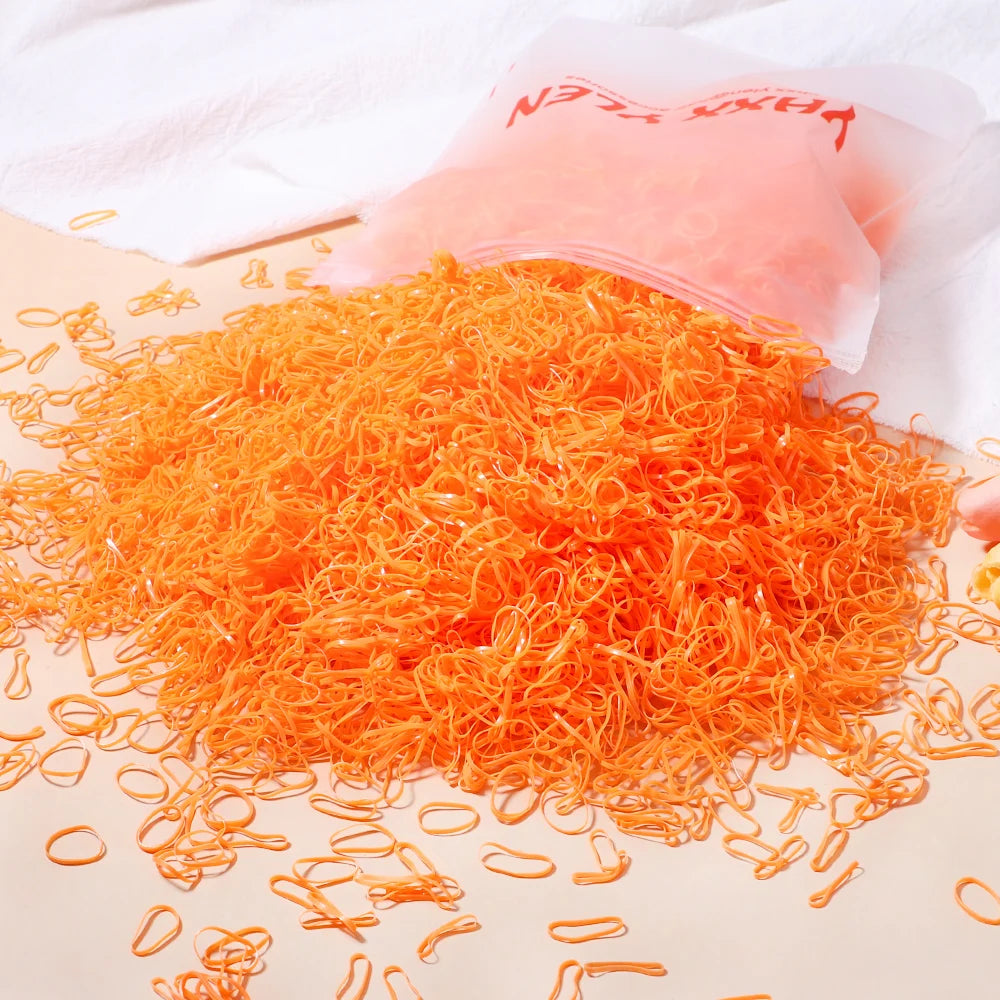 Banda de goma desechable de colores para niña, diadema para el pelo, coleteros, accesorios para el cabello, 500/1000/2000 piezas