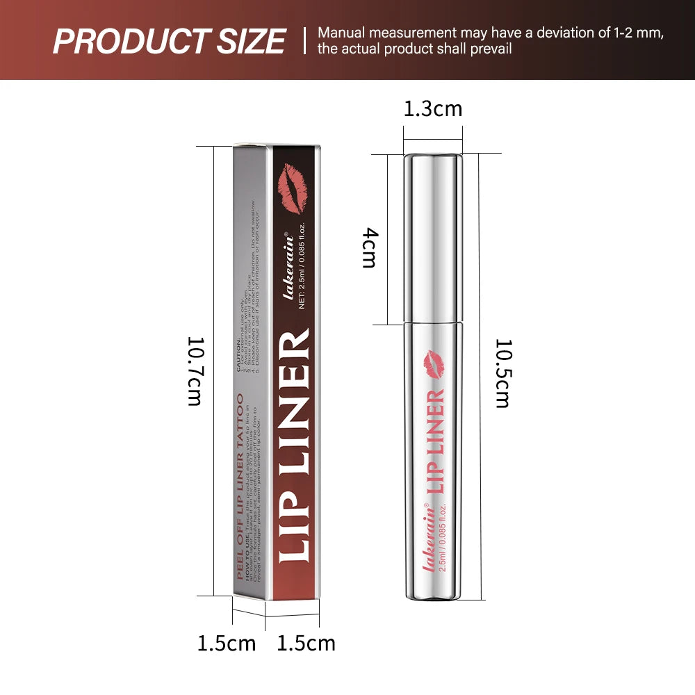 Delineador de labios impermeable, tatuaje, brillo de labios, tinte de labios mate de larga duración, contorno marrón, cosmético de manchas de labios