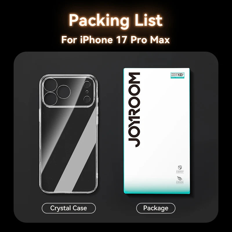 Joyroom para iPhone 17 16 15 Pro Max funda protectora de lente funda antiamarilla para iPhone 17 16 Pro Max cubierta transparente a prueba de golpes