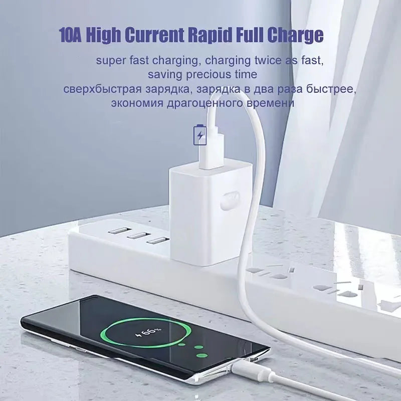 NNBILI 1-3 uds 10A 100W tipo C Cable de carga súper rápido Cable de datos para Huawei OPPO vivo iQoo Cables USB C de carga rápida