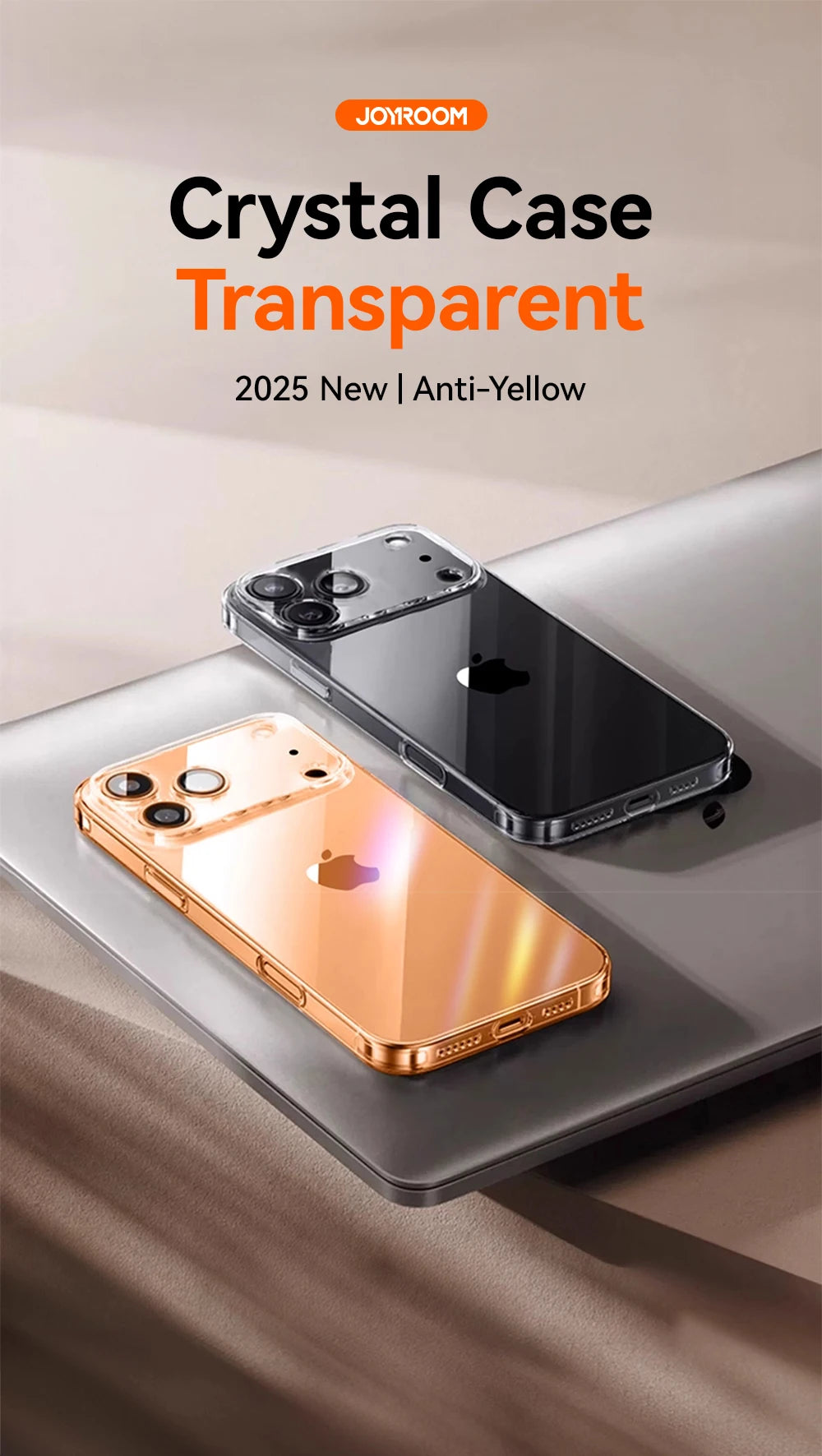 Joyroom para iPhone 17 16 15 Pro Max funda protectora de lente funda antiamarilla para iPhone 17 16 Pro Max cubierta transparente a prueba de golpes