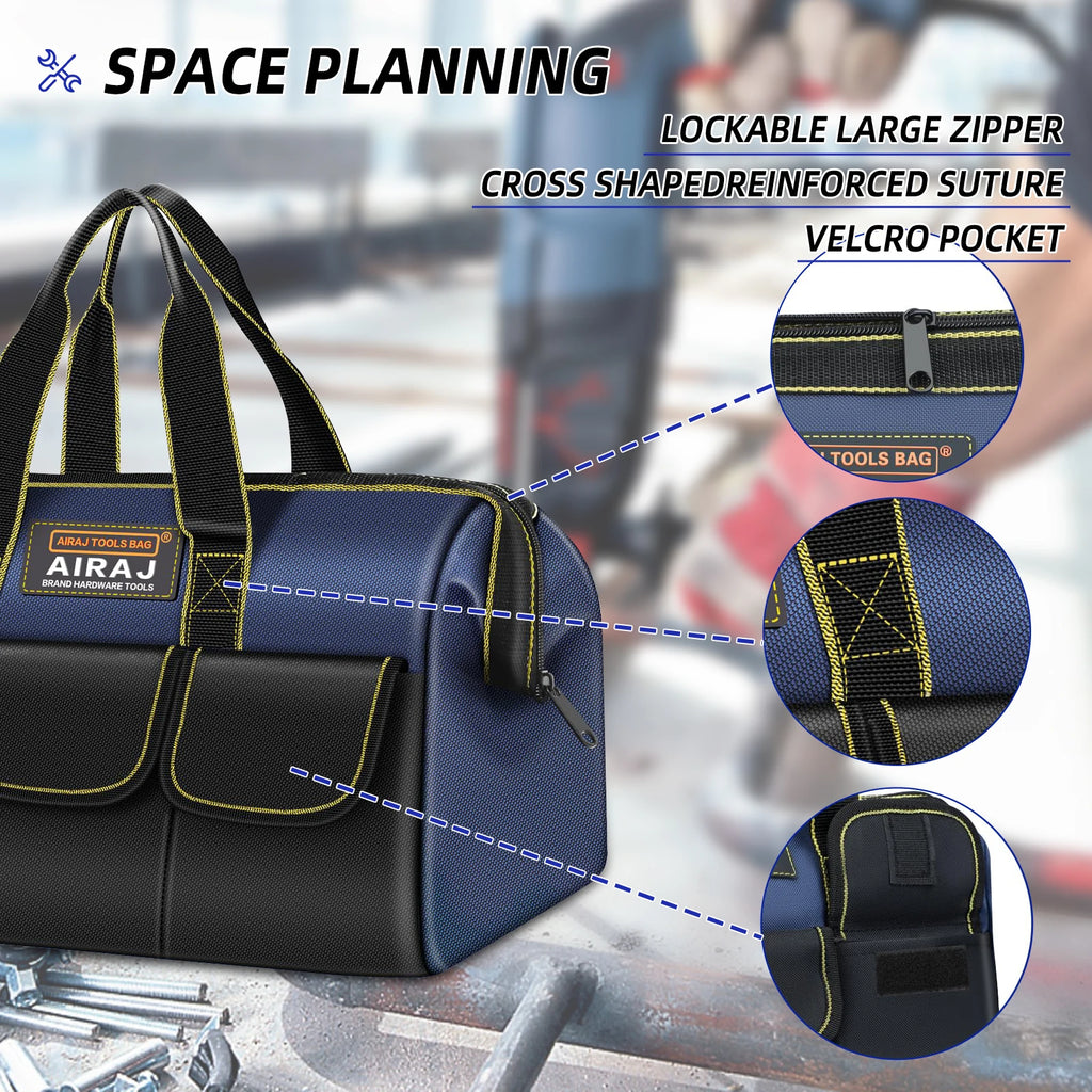 AIRAJ Bolsas de herramientas multifuncionales Bolsas de electricista de tela Oxford 1680D Bolsas de almacenamiento de alta capacidad impermeables y resistentes al desgaste