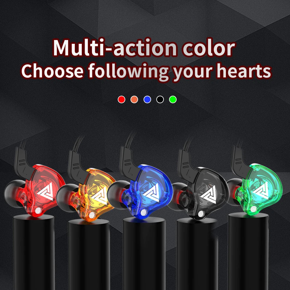 Original QKZ AK6 auriculares internos 6 unidad de controlador dinámico auriculares con micrófono estéreo deportes HIFI Subwoofer auriculares Monitor auriculares