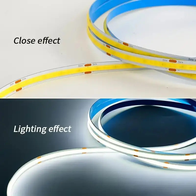 Tira de luces LED COB, atenuador táctil, cinta de diodo Flexible, 5V, USB, iluminación interior lineal, lámpara para habitación, bricolaje, TV, espejo, retroiluminación, decoración de pared