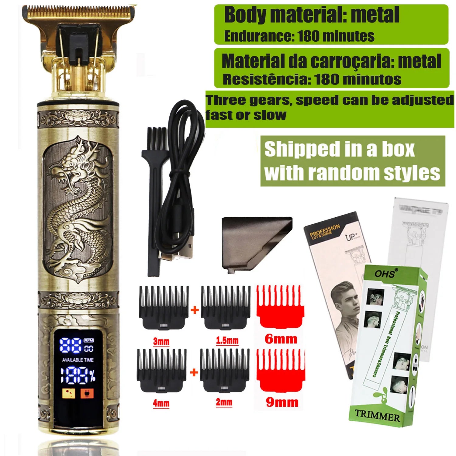 Cortadora de pelo T9, reparación de barba, afeitadora corporal, cortadora de pelo, máquina eléctrica para hombres, máquina de corte de pelo, afeitadora de peluquero de 0mm