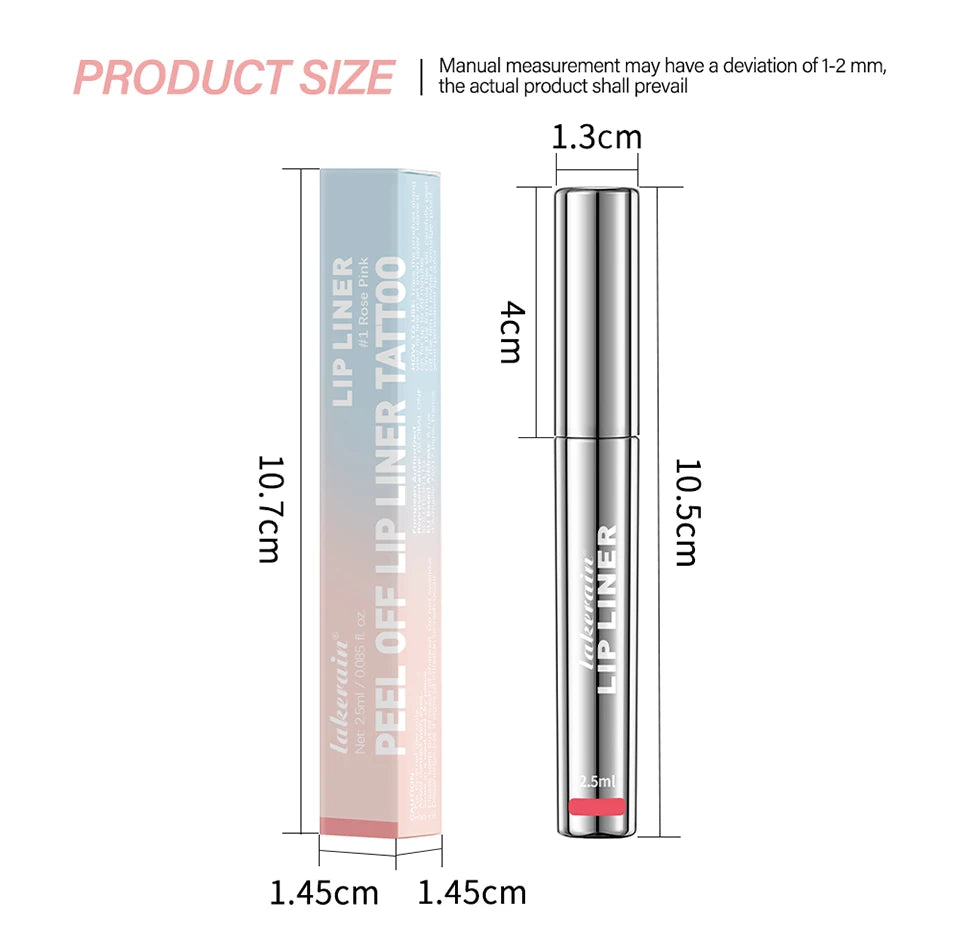 Delineador de labios impermeable, tatuaje, brillo de labios, tinte de labios mate de larga duración, contorno marrón, cosmético de manchas de labios