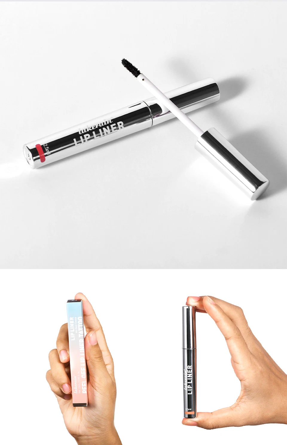 Delineador de labios impermeable, tatuaje, brillo de labios, tinte de labios mate de larga duración, contorno marrón, cosmético de manchas de labios