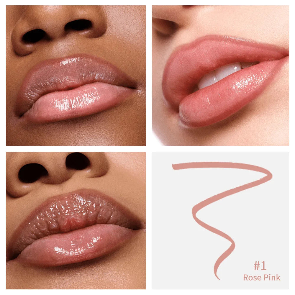 Delineador de labios impermeable, tatuaje, brillo de labios, tinte de labios mate de larga duración, contorno marrón, cosmético de manchas de labios