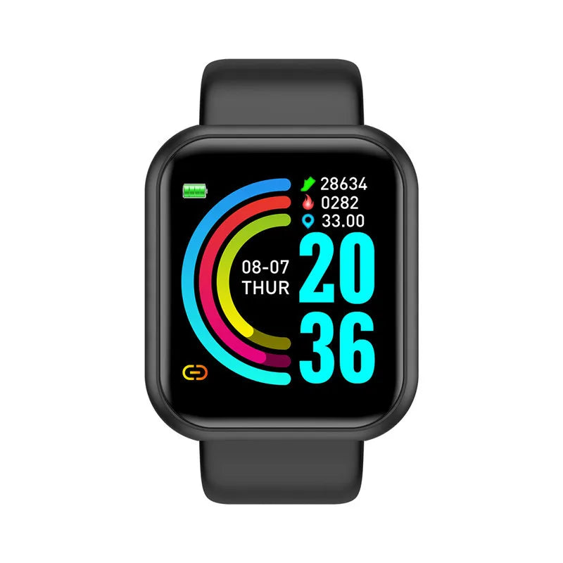 Reloj inteligente Y68 D20 para hombres, mujeres y niños, reloj inteligente con recordatorio de música, Control de calorías y distancia, rastreador de Fitness, relojes con alarma