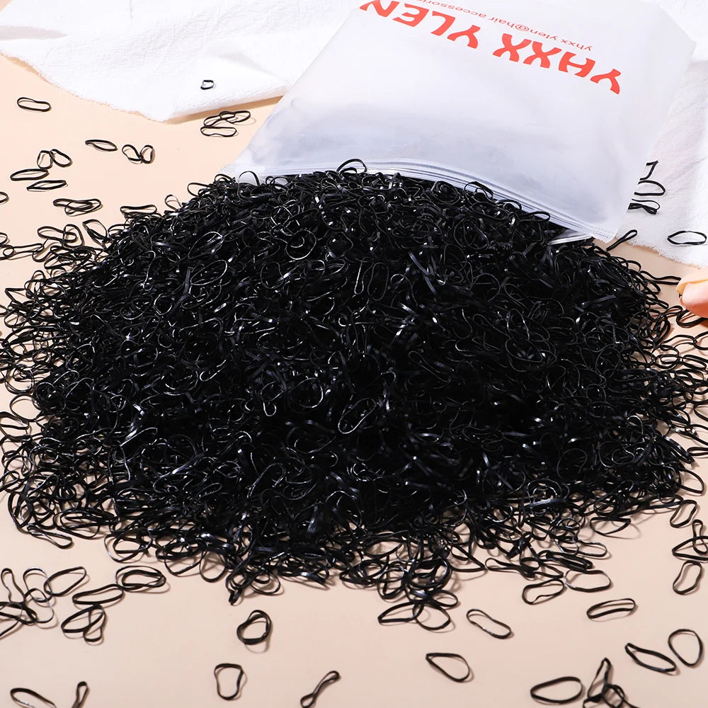 Banda de goma desechable de colores para niña, diadema para el pelo, coleteros, accesorios para el cabello, 500/1000/2000 piezas