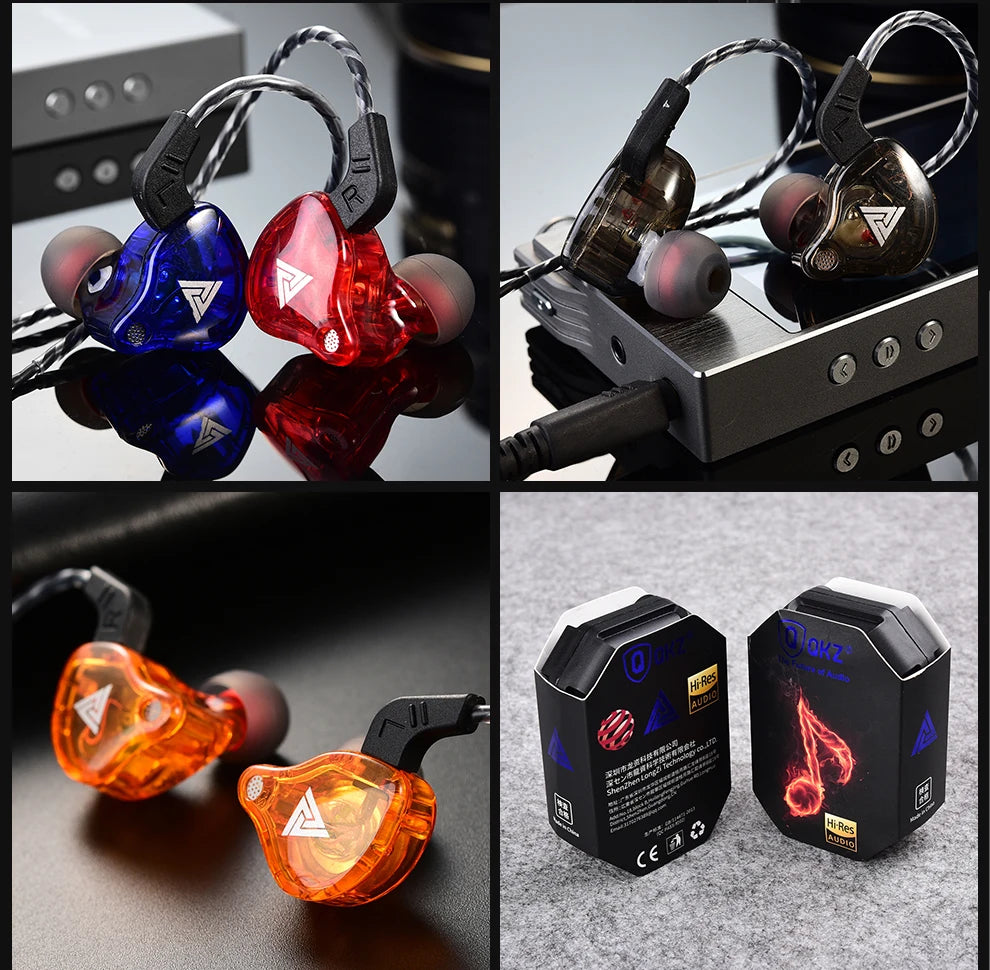 Original QKZ AK6 auriculares internos 6 unidad de controlador dinámico auriculares con micrófono estéreo deportes HIFI Subwoofer auriculares Monitor auriculares