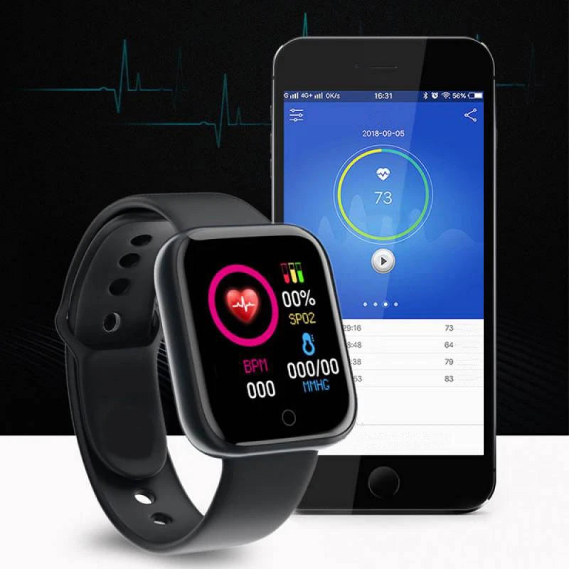 Reloj inteligente Y68 D20 para hombres, mujeres y niños, reloj inteligente con recordatorio de música, Control de calorías y distancia, rastreador de Fitness, relojes con alarma
