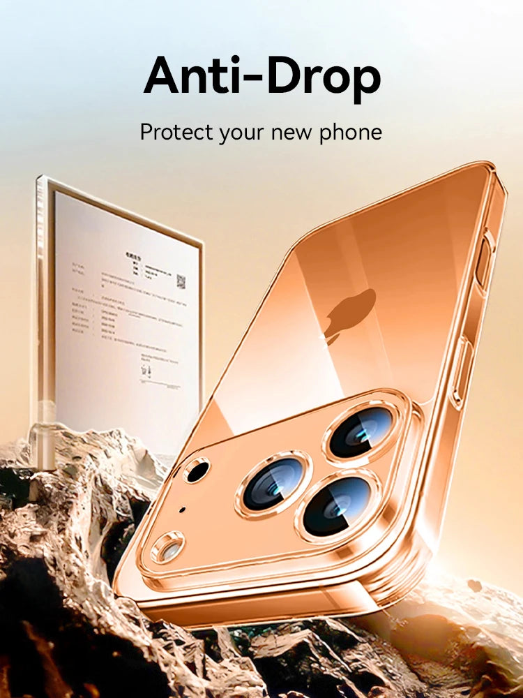 Joyroom para iPhone 17 16 15 Pro Max funda protectora de lente funda antiamarilla para iPhone 17 16 Pro Max cubierta transparente a prueba de golpes