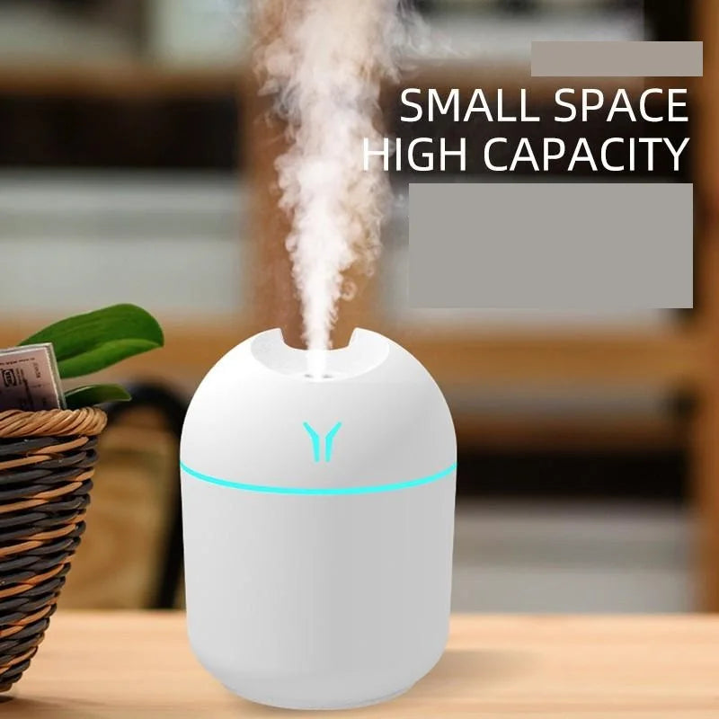 Mini humidificador de aire USB de 250ML, difusor de aceites esenciales aromáticos para el hogar y el coche, generador de niebla silencioso ultrasónico con lámpara LED de Color