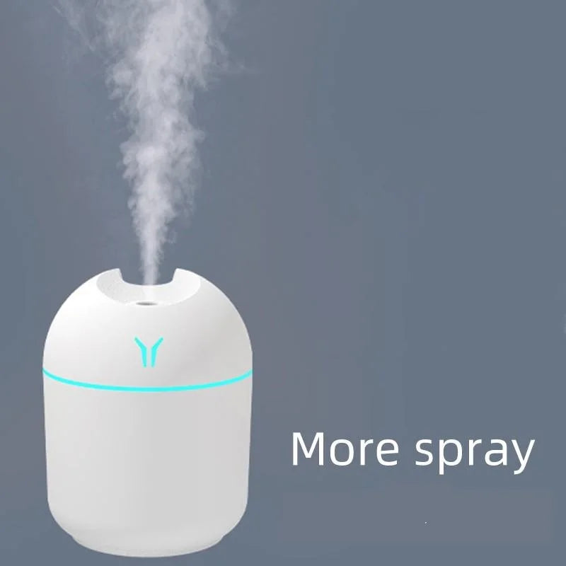 Mini humidificador de aire USB de 250ML, difusor de aceites esenciales aromáticos para el hogar y el coche, generador de niebla silencioso ultrasónico con lámpara LED de Color