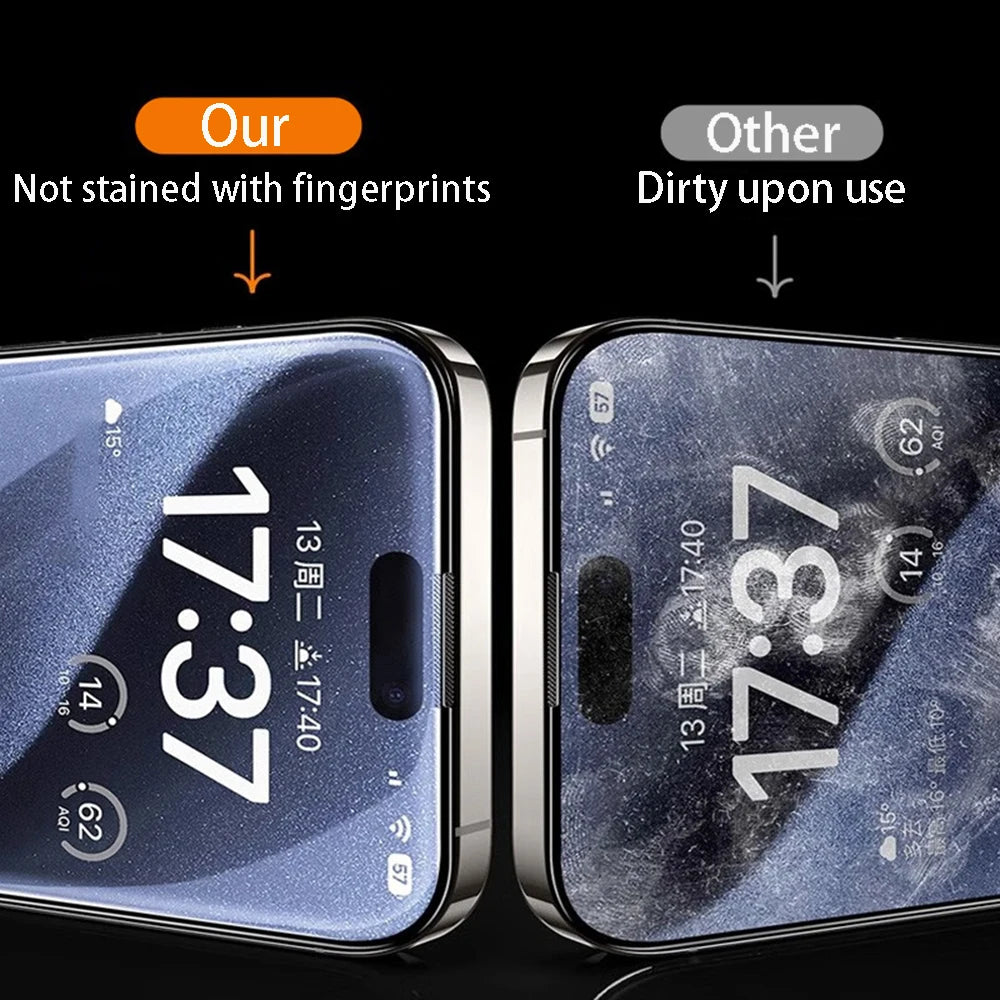 Protector de pantalla de vidrio templado para iPhone, película protectora para iPhone 15, 14, 13, 12, 11 Pro Max, 6, 7, 8 Plus, X, XS, Max, XR, 4 unidades
