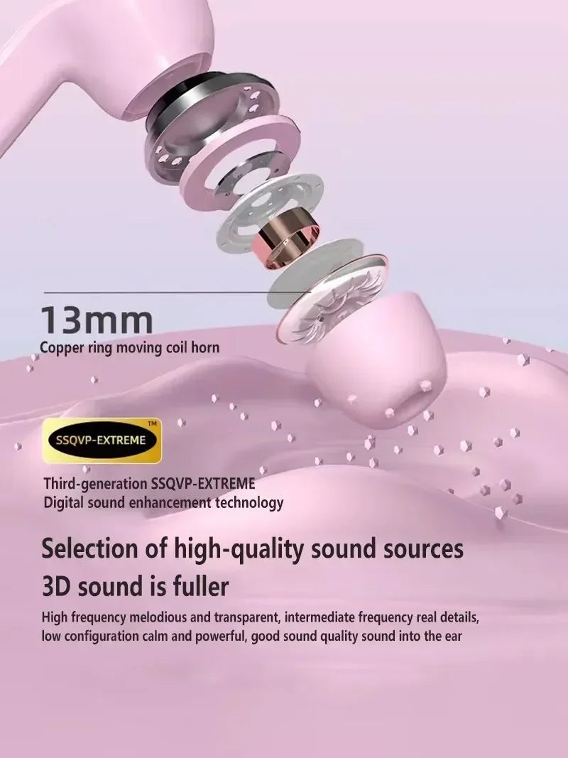 Auriculares inalámbricos T2 originales, cascos con Bluetooth, transparentes, HIFI, LED, pantalla Digital, sonido estéreo, para Xiaomi