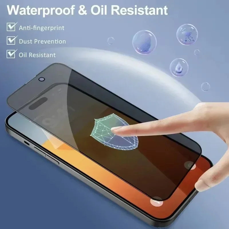 Protector de pantalla de privacidad de cubierta completa de 5 uds para iPhone 16 11 12 13 14 Pro Max Mini 8K vidrio antiespía para iPhone 15 PRO XR X XS MAX