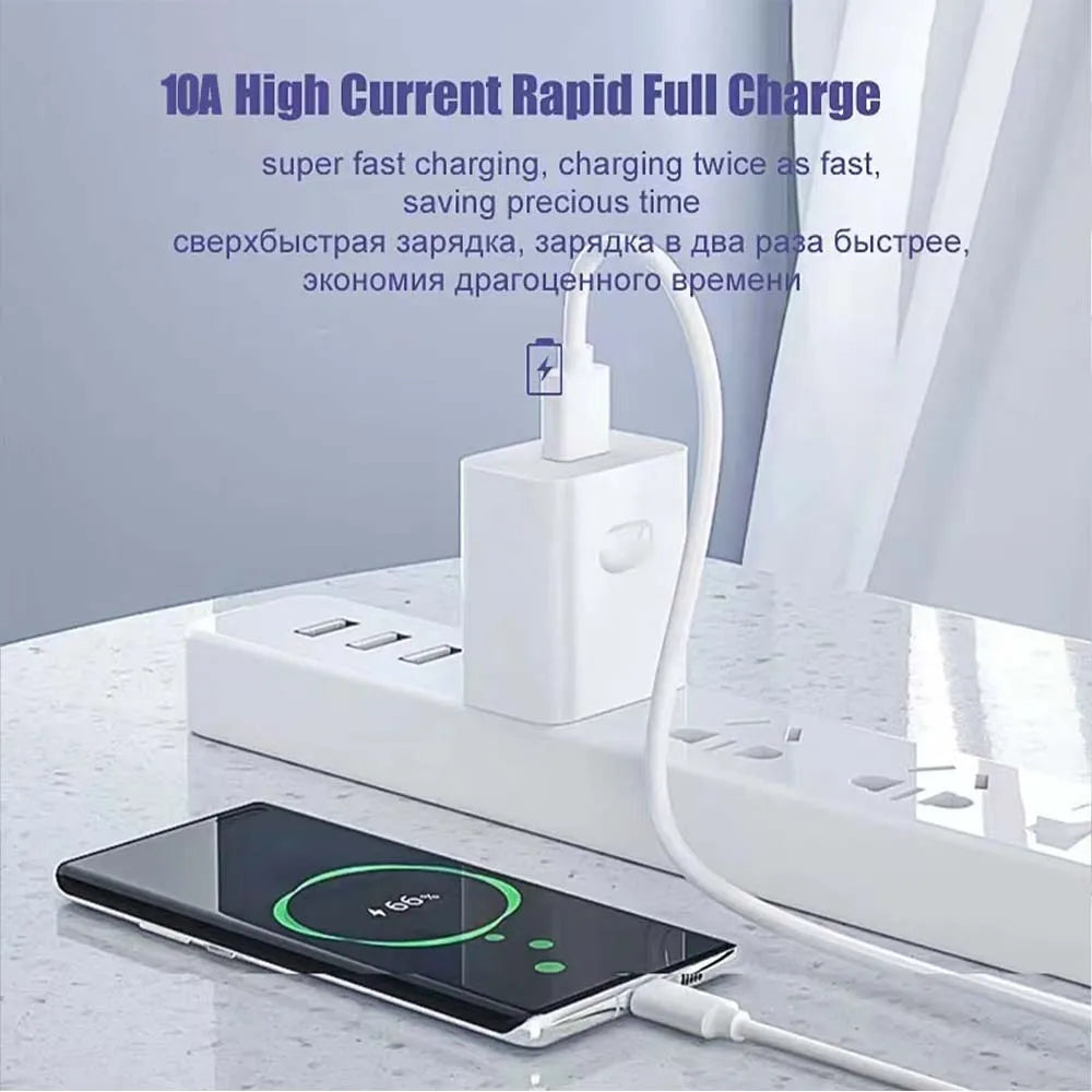 NNBILI 1-3 uds 10A 100W tipo C Cable de carga súper rápido Cable de datos para Huawei OPPO vivo iQoo Cables USB C de carga rápida