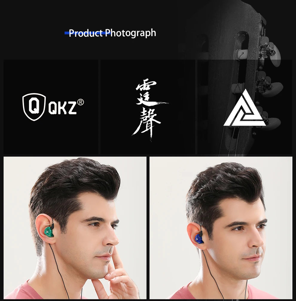 Original QKZ AK6 auriculares internos 6 unidad de controlador dinámico auriculares con micrófono estéreo deportes HIFI Subwoofer auriculares Monitor auriculares