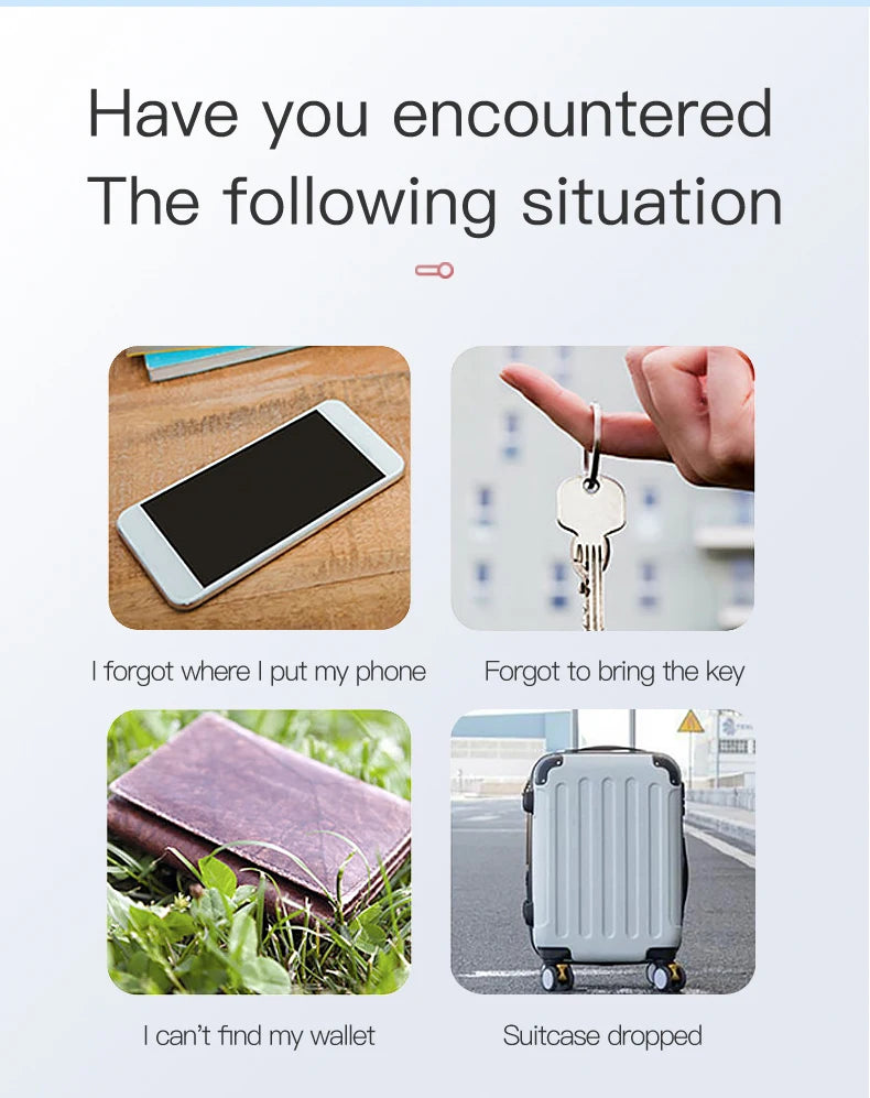 Mini localizador GPS con alarma antipérdida, llavero con etiqueta inteligente Compatible con Bluetooth, rastreador de llaves para perros, mascotas y niños